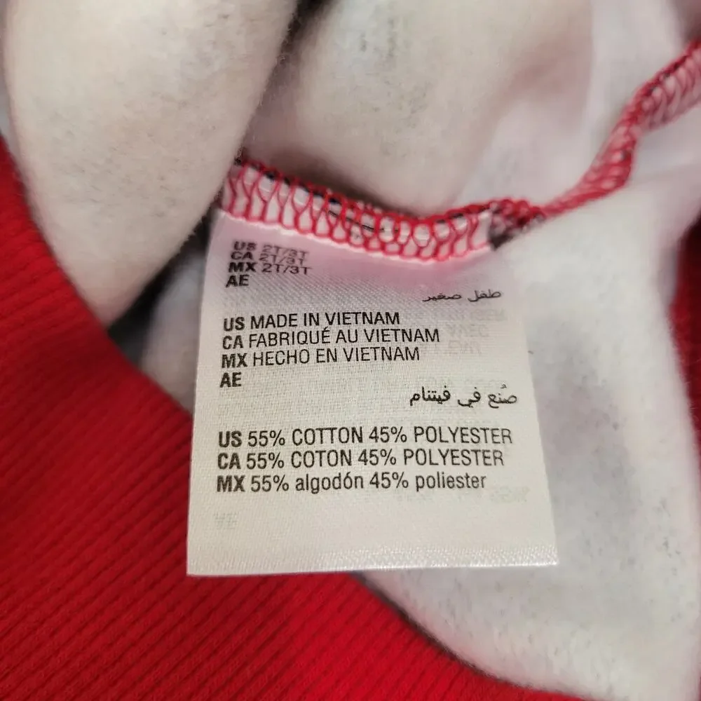 Charter Club Kids Crewneck Top Sweater Cardinal Holiday Plaid Xmas NWT 2T-3T